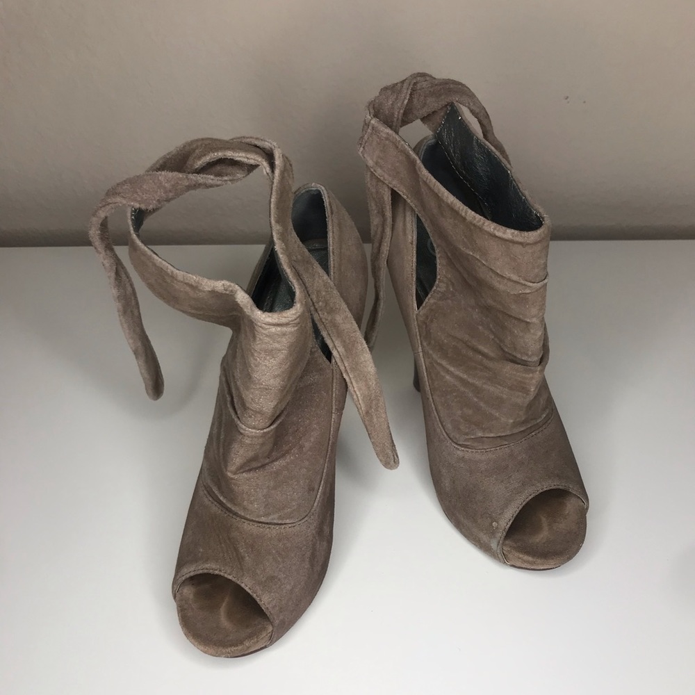Suede Peep Toe Heels Size 5
